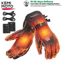 KEMIMOTO-guantes de esquí calefactables para moto de nieve, Scooter de invierno, Moto, pantalla táctil impermeable, batería recargable, caza y pesca