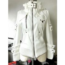 Straße Y2k Gothic Weiß Moto & Biker Mantel Frauen Vintage Schwere Langarm Jacken 2025, Frühen Herbst Neue Slim fit Tops Mujer