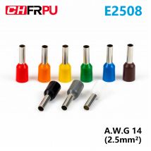 100 Stück E2508 isolierte Aderendhülsen Klemmenblock Kabelenddrahtverbinder elektrischer Crimp-Abschlusskabel für 2,5 mm2, 14 AWG