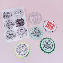 Klarer Stempel, Weihnachtsgruß, Metall, Stanzform, geschnittenes Blatt, handgefertigte Karte, Vorlage, Stanzformen