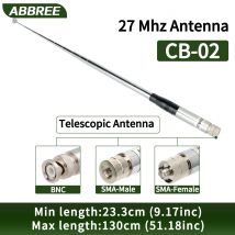 ABBREE 27MHz SMA-Female/SMA-Male/BNC Handheld Telescopic CB Antenna For Quansheng UV-K5 UV-K5(8) baofeng UV-K61 Walkie Talkie