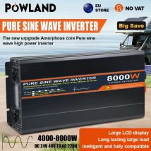POWLAND 8KW 5KW 4KW Inverter 24V A AC 220V Onda Sinusoidale Pura Inverter di Energia Solare Trasformatore Convertitore di Tensione di Frequenza EU