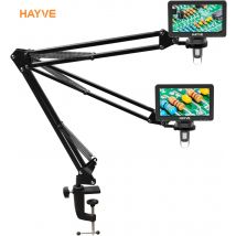 Supporto per braccio per microscopio Hayve, supporto per microscopio a moneta con staffa metallica regolabile compatibile con DM4 DM9 MS1 MS3