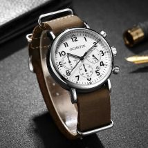 OCHSTIN 39mm Pilot Mens Watches Top Brand Luxury Number Scale Leather Luminous Quartz Men WristWatch Vintage Chronograph Clock
