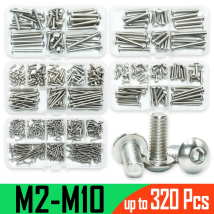 M2 M3 M4 M5 M6 M8 M10 A2 304 in acciaio inox esagono incassato esagono incassato vite a brugola bullone tondo viti a testa piatta Kit ISO7380