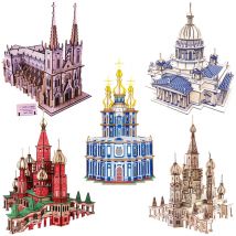 DIY berühmte Peters burg Kirche 3d Puzzle Holz Christus Kathedrale Modellbau Holz Puzzle Spielzeug für Kinder Erwachsene Weihnachts geschenk