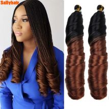 SallyHair Synthetic French Curly Braiding Hair 14Inch 150g Loose wave Curly Pre Stretched Spiral Curls Braiding Hair Extensions