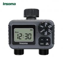 Insoma timer per irrigazione a 2 zone timer programmabile per tubo da giardino controller di irrigazione a risparmio idrico per sistemi di gocciolamento del prato IPX5