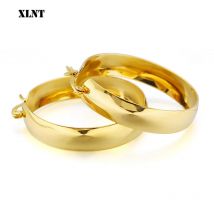 XLNT Gold Farbe Kreis Oversize Ohrring Für Frauen Vintage Breite Aussage Hoop Ohrring Damen Edelstahl Schmuck Großhandel 2019