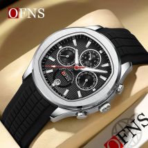 Ofns 8019 Mann Kalender uhr hochwertige wasserdichte Chronograph Herren Armbanduhr 2024 Silikon Herren Quarzuhren Freizeit uhr
