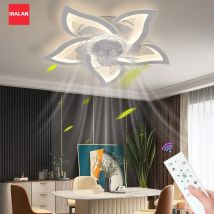 Ventilatore da soffitto IRALAN con luci, moderno a forma di fiore dimmerabile, telecomando/controllo tramite app, lampada da soffitto con ventola a 6 velocità di temporizzazione