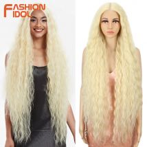 MODE IDOL Synthetische Spitze Perücken 42 Zoll Lange Cosplay Lockiges Haar Blonde 613 Rosa Bunte Perücken Für Frau Synthetische Spitze Perücke