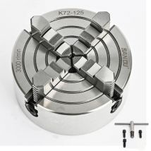 Drehfutter 125 mm SANOU 4-Backen-unabhängiges Spannfutter K72-125 mit 3-Loch-Rückseite