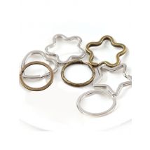 10pcs/lot 6Style 2Colors Iron Plum Blossom Love&Round Shape Split Ring Iron Key Ring For Keychain Making Diy Jewelry Accessories