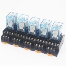 5 pz MY4NJ bobina AC12V AC24V DC12V DC24V DC 36V AC110V AC220V HH54P 5A relè elettromagnetico miniaturizzato per uso generale con base