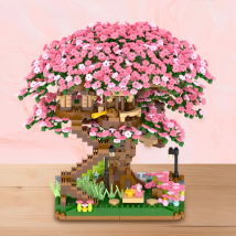 Zestaw Lego OUZEY Romantyczny Bonsai Sakura dla Dziewczyny, Unikalny Prezent na Walentynki dla Niej, Model Kwiatu DIY do Dekoracji Domu