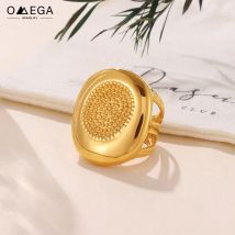 316L Stainless Steel Ring For Women 18k Gold Plated Waterproof No Tarnish Women's Casting Chunky Rings