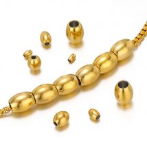 50 pz Acciaio Inossidabile Ovale Distanziatore Vita 18k Vuoto Placcato Oro Perline Pendenti e Ciondoli per la Collana Del Braccialetto Gioielli FAI DA TE Che Fanno Forniture