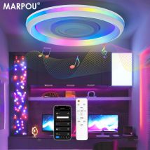 Plafoniere MARPOU RGB intelligenti con altoparlante APP di controllo remoto Lampade musicali moderne a LED di grandi dimensioni Soggiorno Camera da letto Decorazioni per la casa