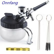 Bote de limpieza con aerógrafo, soporte estabilizador de botellas, estación de pintura, tarro de vidrio, filtro, compresor esmerilado, juego opcional, A-C