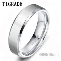 Tigrade 4/6/8/10mm Silber Farbe männer Titan Ring Gebürstet Mann Hochzeit Band Verlobung ringe Männlichen Schmuck Paar anel feminino