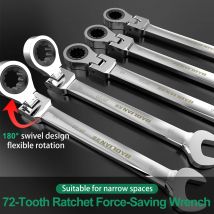 6-10mm Automatic Fast And Labor-Saving Dual-Use Open-Ended Universal 72-Tooth Ratchet Wrench Movable Head Open Plummer