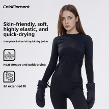 Coldelement Damen-Ski-Shirt, schnell trocknend, für Herbst und Winter, Sport, feuchtigkeitsableitend, Wärme, Skifahren, Bergsteigen, Outdoor-Bekleidung