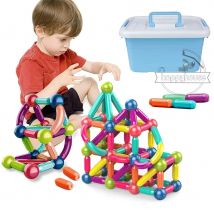 Blocchi di costruzione magnetici Set di giocattoli per bambini Blocchi di costruzione con asta magnetica Giocattoli educativi Montessori per bambini Ragazzo Ragazza