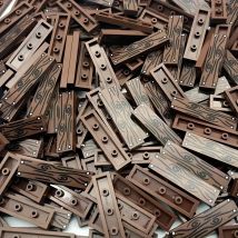 20 Stück MOC-kompatibles 2431 kleines Partikel-Baustein-Szenenzubehör, 1 x 4 flache Holzmaserung mit Nageldruckzubehör