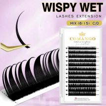 Comango CoMango nasse Wimpern Verlängerung flexible natürliche dunkel schwarz 8-15mm C/D Spikes Wimpern Cosplay Anime Manga flache vorgefertigte Cluster Schminken