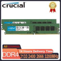 Crucial RAM DDR4 8GB 16GB 32GB 4GB 3200MHz 2133MHz 2400MHz 2666MHz PC4-19200 288 Pin per Desktop