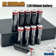 Hot 1.5V 12000mAh USB Type-C Rechargeable Lithium AA Battery for Hunting Camera Remote Control Mouse Smart Door Lock Microphone
