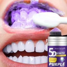 Polvere Sbiancante Viola Semplice - Nasconde le Macchie, Non Irritante - Polvere Sbiancante per Denti Sicura per lo Smalto, Adatta per Macchie di Caffè, Tè, Cibo, Vino e Tabacco.