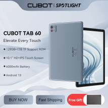 Cubot TAB 60, nuovo tablet Android 2024, Octa-Core, 8 GB di RAM (4 GB+4 GB estesi), 128 GB di ROM, schermo HD+ da 10,1 pollici, batteria da 6000 mAh, OTG, WiFi 6, Bluetooth, tablet offerta, tablet per