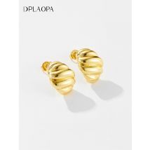 DPLAOPA 925 Sterling Silver Bold Croissant Dome Huggies Hoops Pendientes Women Clips Luxury Pendientes Luxury Jewelry Gift