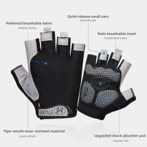 Fahrradhandschuhe Herren Halbfinger Sport Fitness Damen Sommer Dünn Outdoor Radfahren Anti-Rutsch Finger Stoßdämpfung