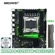 MACHINIST X99 PR9-H Motherboard Set Kit With LGA2011-3 Xeon E5 2650 V4 CPU DDR4 16GB (1*16GB) 2133MHZ RAM Memory NVME M.2 SATA