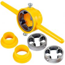 6 Stück PVC-Gewinde hersteller Werkzeugrohr-Einfädler-Kit mit 1/2in 3/4in 1-Zoll-Matrizen Rohreinfädler Sanitär-Handwerkzeug-Kit Rohr-Rundwerkzeug-Set