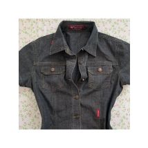 American Harajuku Retro Wash Fashionable Sexy Denim Short-sleeved 2025 New Street Fashion Brand Casual Slim-fit Women Shirt