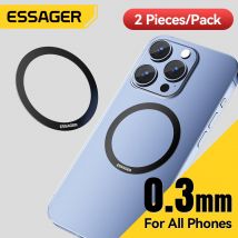 Essager 2 uds anillo magnético de Metal para Magsafe iPhone 15 14 13 12Pro teléfonos Android placa adhesiva anillos para soporte de cargador inalámbrico