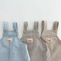 2023 frühling Sommer Kinder Jungen Jeans Baumwolle Gepatcht Tasche Kleinkind Junge Hosenträger Feste Taste Sling Infant Baby Junge Denim Hose