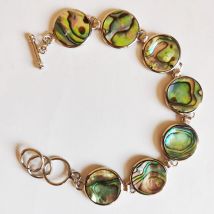 New Zealand Abalone Shell Beads Bracelet Bangle 8" Jewelry For Woman Gift G271