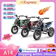 Elektryczny motocykl terenowy dla dzieci iScooter A14, 500W, 5.2Ah, prędkość maksymalna 27 km/h, koła 14 cali, do jazdy po terenie i off-road.