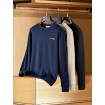 JSBD herbst high-end-mode passenden einfarbig langarm farbe kontrast faden männer schlank rundhals pullover hoodie