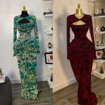 Fall 2025 Women Printed Hollow Out V Neck Full Sleeve Bodycon Maxi Dress Vacation Club Party Night Sexy Ruched Long Dresses