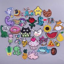 Cartoon Patch Streifen gestickte Patches für Kinder Kleidung Aufkleber Abzeichen niedlichen Parches Eisen auf Patches für Kleidung DIY Applikation