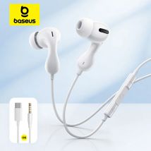 Baseus Encok CZ20/HZ20 słuchawki przewodowe typu C/3,5 mm Jack Hi-Res Audio z mikrofonem przewodowy zestaw słuchawkowy do laptopa Tablet telefon komórkowy