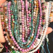 2/3/4mm Natürliche Facettierte Kleine Stein Achat Kristall Turmalin Lose Winzige Perlen Für Schmuck Machen DIY armband Halskette Zubehör