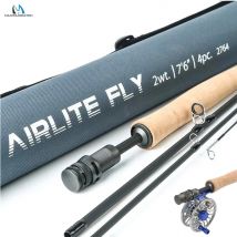 MAXIMUMCATCH 7,5-10 pies 2/3WT Airlite caña de pescar media rápida ultraligera IM10 fibra de carbono para caña de pescar con mosca ninfa de corriente pequeña
