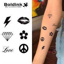 Love Sparks Boldink Temporäres Tattoo, hält bis 15 Tage, neue Technologie, magischer, wasserfester, semi-permanenter Aufkleber.